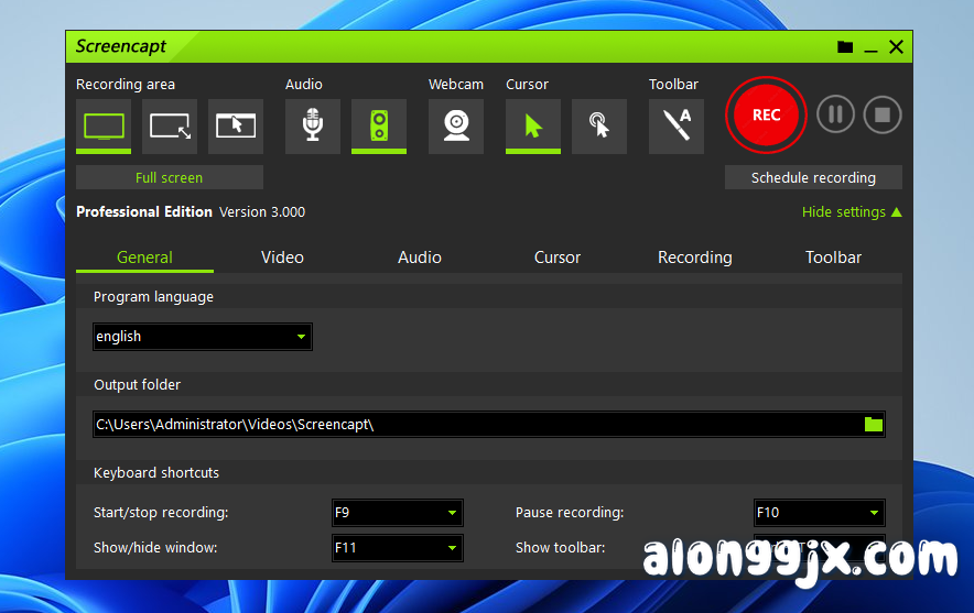 Screencapt Professional(专业录屏软件) v3.000专业版
